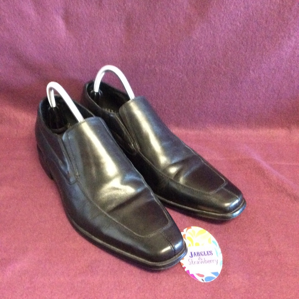 Joseph Abboud Marlon Slip On Loafers Black Leather Shoes Size 8.5